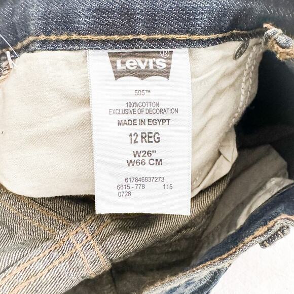 Levi's 505 Regular Short Denim Jeans Size 12 x 26 Inseam NWT - Picture 4 of 5